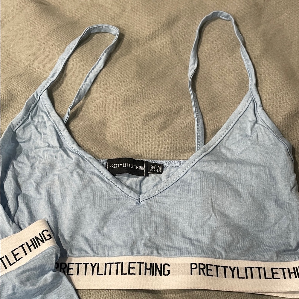 PrettyLittleThing Sky Blue Pajama Set - Picture 3 of 3